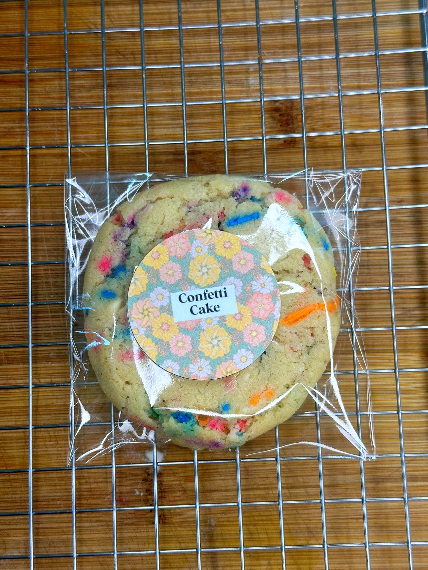 Confetti sugar cookie – packed with colorful rainbow sprinkles, baked fresh in Arizona